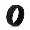 Thumbnail Image 2 of Men's 8.0mm Double Groove Comfort-Fit Wedding Band in Black Silicone