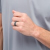 Thumbnail Image 1 of Men's 7.0mm Stepped Edge Comfort-Fit Wedding Band in Grey Silicone