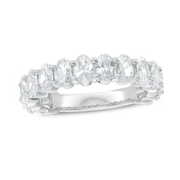 3.00 CT. T.W. Oval Certified Lab-Created Diamond Anniversary Band in 14K White Gold (F/SI2)