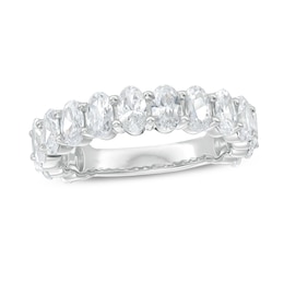 3.00 CT. T.W. Oval Certified Lab-Grown Diamond Anniversary Band in 14K White Gold (F/SI2)