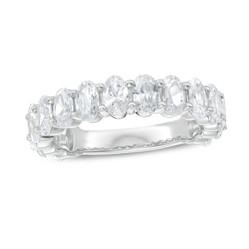 Main Image 1 of 3.00 CT. T.W. Oval Certified Lab-Grown Diamond Anniversary Band in 14K White Gold (F/SI2)