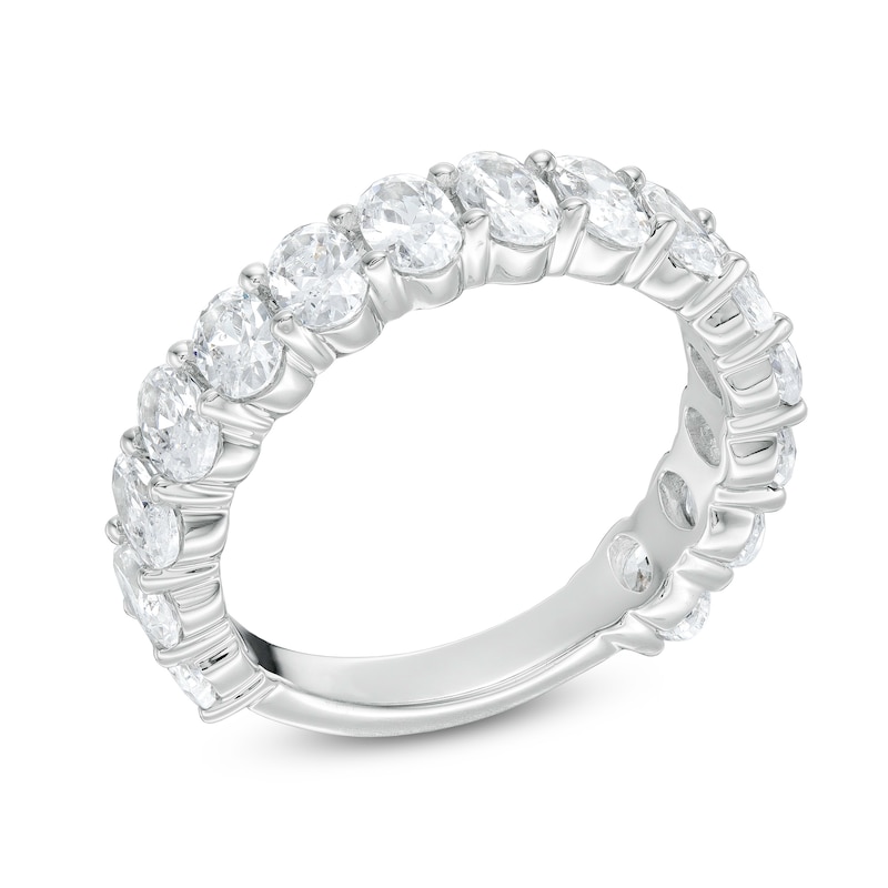 3.00 CT. T.W. Oval Certified Lab-Created Diamond Anniversary Band in 14K White Gold (F/SI2)