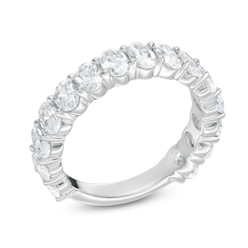 Main Image 2 of 3.00 CT. T.W. Oval Certified Lab-Grown Diamond Anniversary Band in 14K White Gold (F/SI2)