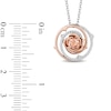 Thumbnail Image 2 of Enchanted Disney Aurora 4.5mm Morganite and 0.145 CT. T.W. Diamond Flower Pendant in Sterling Silver and 10K Rose Gold