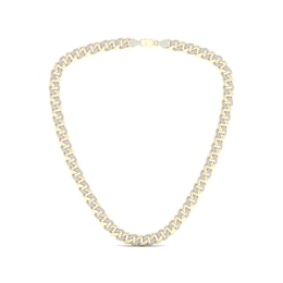 Men's 2.00 CT. T.W. Diamond Cuban Curb Chain Necklace in 10K Gold - 22&quot;