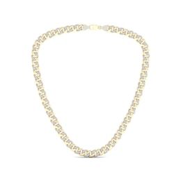 Men's 2.00 CT. T.W. Diamond Cuban Curb Chain Necklace in 10K Gold - 22"