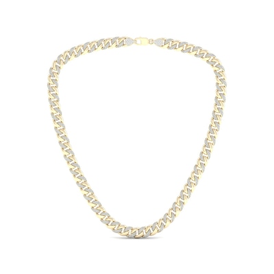 Men's 2.00 CT. T.W. Diamond Cuban Curb Chain Necklace in 10K Gold - 22"