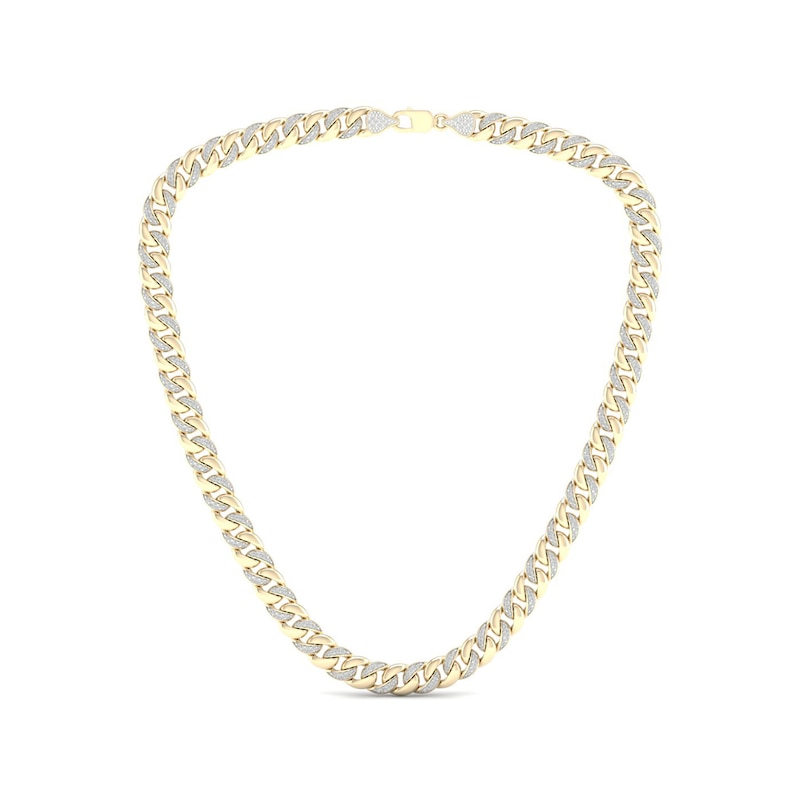 Men's 2.00 CT. T.W. Diamond Cuban Curb Chain Necklace in 10K Gold - 22"