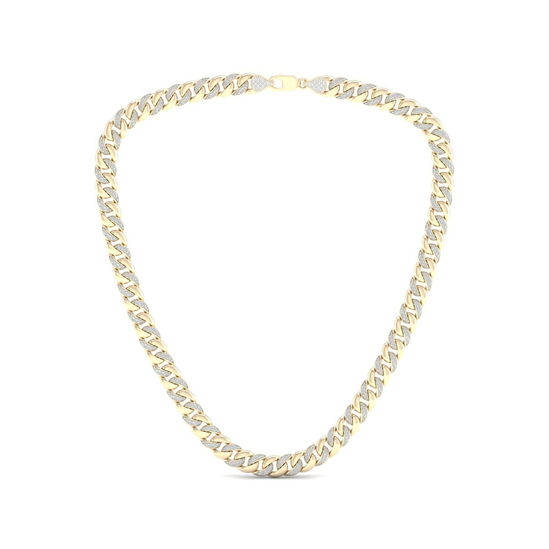 Main Image 1 of Men's 2.00 CT. T.W. Diamond Cuban Curb Chain Necklace in 10K Gold - 22"