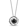 Enchanted Disney Villains Maleficent Onyx and 0.115 CT. T.W. Diamond Pendant in Sterling Silver with Black Rhodium Plate