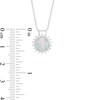 8.0mm Lab-Created Opal and White Sapphire Frame Sunburst Pendant and Stud Earrings Set in Sterling Silver