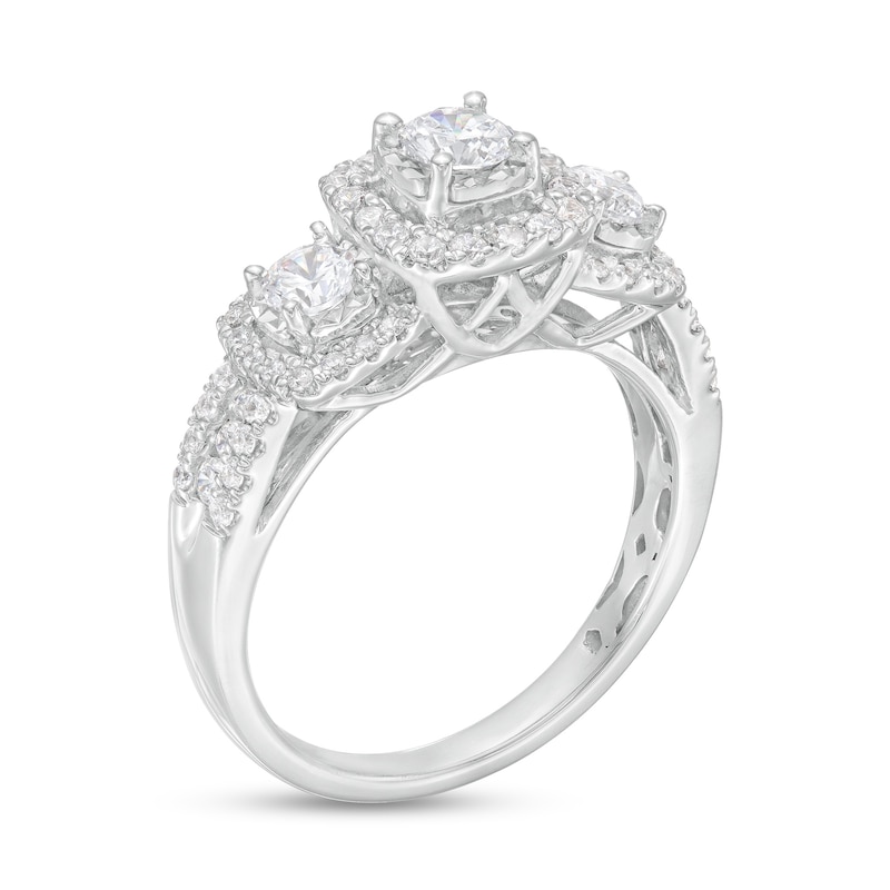 1.00 CT. T.W. Diamond Frame Past Present Future® Engagement Ring in 10K White Gold