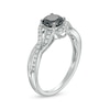 Thumbnail Image 2 of 0.69 CT. T.W. Black Enhanced and White Diamond Bypass Rolling Wave Ring in 10K White Gold