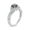 Thumbnail Image 2 of 0.69 CT. T.W. Black Enhanced and White Diamond Bypass Rolling Wave Ring in 10K White Gold