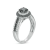 Thumbnail Image 2 of 0.95 CT. T.W. Black Enhanced and White Diamond Frame Multi-Row Engagement Ring in 10K White Gold