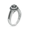 Thumbnail Image 3 of 0.95 CT. T.W. Black Enhanced and White Diamond Frame Multi-Row Engagement Ring in 10K White Gold