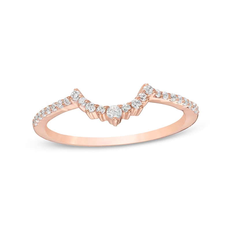 0.145 CT. T.W. Diamond Contour Anniversary Band in 10K Rose Gold