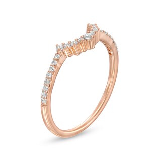 0.145 CT. T.W. Diamond Contour Anniversary Band in 10K Rose Gold