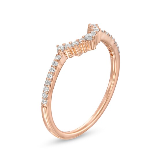 0.145 CT. T.W. Diamond Contour Anniversary Band in 10K Rose Gold
