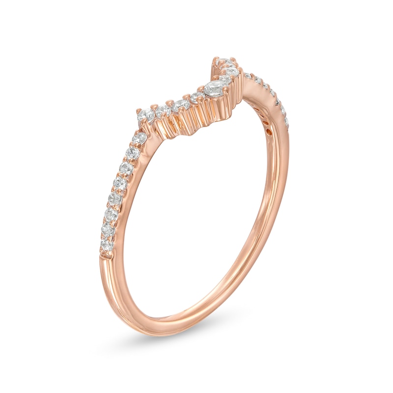 0.145 CT. T.W. Diamond Contour Anniversary Band in 10K Rose Gold