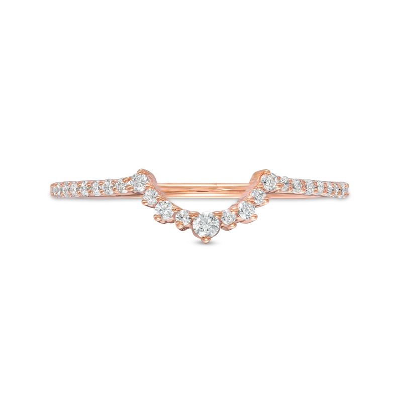 0.145 CT. T.W. Diamond Contour Anniversary Band in 10K Rose Gold