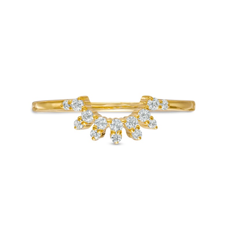 0.145 CT. T.W. Diamond Sunburst Contour Anniversary Band in 10K Gold