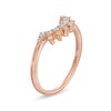 Thumbnail Image 2 of 0.145 CT. T.W. Diamond Sunburst Contour Anniversary Band in 10K Rose Gold