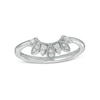 Thumbnail Image 1 of 0.085 CT. T.W. Diamond Marquise-Shaped Frame Tiara Contour Anniversary Band in Sterling Silver