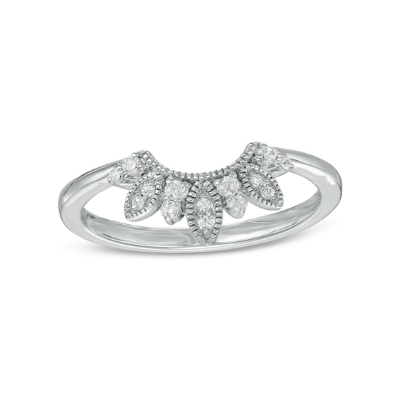 0.085 CT. T.w. Diamond Marquise-Shaped Frame Tiara Contour Anniversary