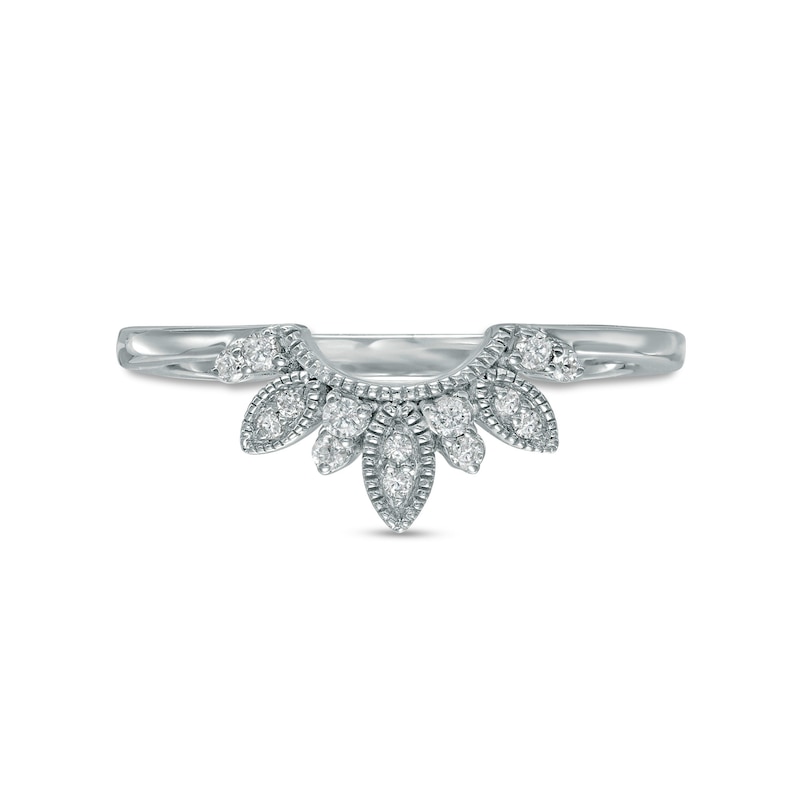 0.085 CT. T.W. Diamond Marquise-Shaped Frame Tiara Contour Anniversary Band in Sterling Silver