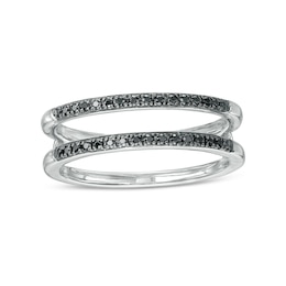 0.147 CT. T.W. Black Enhanced Diamond Solitaire Enhancer in 10K White Gold