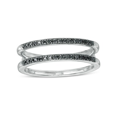 0.147 CT. T.W. Black Enhanced Diamond Solitaire Enhancer in 10K White Gold