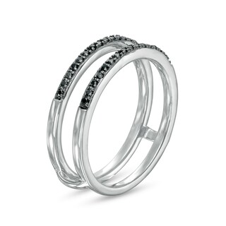 0.147 CT. T.W. Black Enhanced Diamond Solitaire Enhancer in 10K White Gold