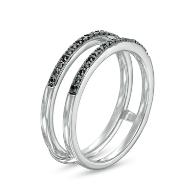 0.147 CT. T.W. Black Enhanced Diamond Solitaire Enhancer in 10K White Gold