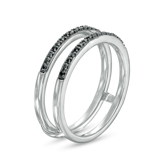 0.147 CT. T.W. Black Enhanced Diamond Solitaire Enhancer in 10K White Gold