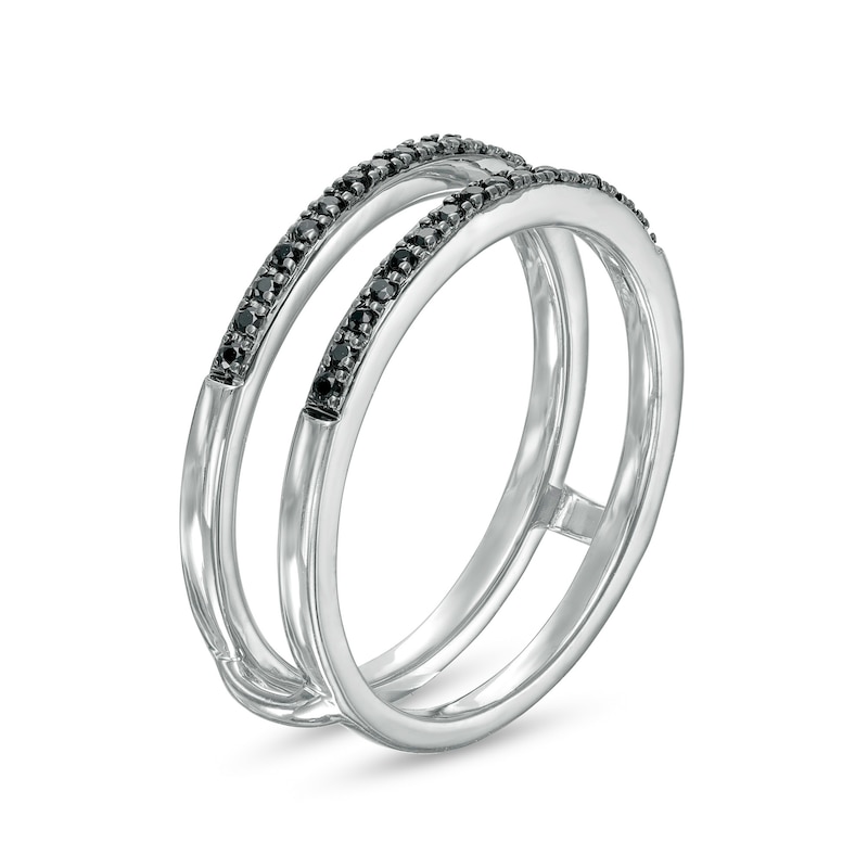 Main Image 3 of 0.147 CT. T.W. Black Enhanced Diamond Solitaire Enhancer in 10K White Gold