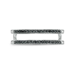0.147 CT. T.W. Black Enhanced Diamond Solitaire Enhancer in 10K White Gold