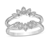 Thumbnail Image 0 of 0.065 CT. T.W. Diamond Floral Solitaire Enhancer in Sterling Silver