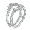 Thumbnail Image 1 of 0.065 CT. T.W. Diamond Floral Solitaire Enhancer in Sterling Silver
