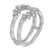 Thumbnail Image 2 of 0.065 CT. T.W. Diamond Floral Solitaire Enhancer in Sterling Silver