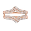 Thumbnail Image 2 of 0.45 CT. T.W. Diamond Double Row Crossover Crown Contour Solitaire Enhancer in 10K Rose Gold
