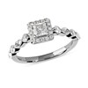 Thumbnail Image 0 of 1.00 CT. T.W. Princess-Cut Diamond Frame Multi-Shape Alternating Shank Engagement Ring in 10K White Gold