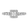 Thumbnail Image 2 of 1.00 CT. T.W. Princess-Cut Diamond Frame Multi-Shape Alternating Shank Engagement Ring in 10K White Gold