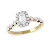 Thumbnail Image 0 of 1.00 CT. T.W. Emerald-Cut Diamond Frame Multi-Shape Alternating Shank Engagement Ring in 10K Gold