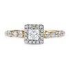 Thumbnail Image 2 of 1.00 CT. T.W. Princess-Cut Diamond Frame Multi-Shape Alternating Shank Engagement Ring in 10K Gold