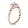 Thumbnail Image 1 of 1.00 CT. T.W. Princess-Cut Diamond Frame Multi-Shape Alternating Shank Engagement Ring in 10K Rose Gold