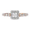 Thumbnail Image 2 of 1.00 CT. T.W. Princess-Cut Diamond Frame Multi-Shape Alternating Shank Engagement Ring in 10K Rose Gold