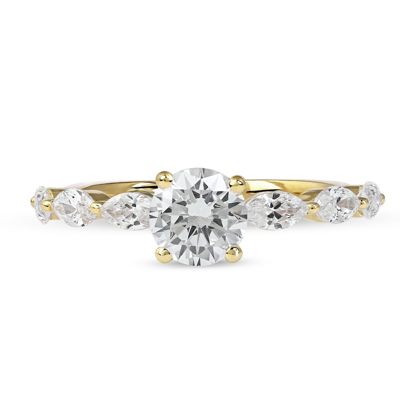 1.60 CT. T.W. Round and Marquise Diamond Engagement Ring in 14K Gold