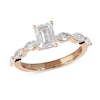 Thumbnail Image 0 of 1.60 CT. T.W. Emerald-Cut and Marquise Diamond Engagement Ring in 14K Rose Gold