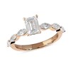 Thumbnail Image 0 of 1.60 CT. T.W. Emerald-Cut and Marquise Diamond Engagement Ring in 14K Rose Gold